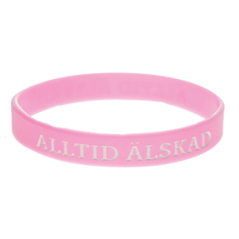 Armband silikon Alltid älskad rosa