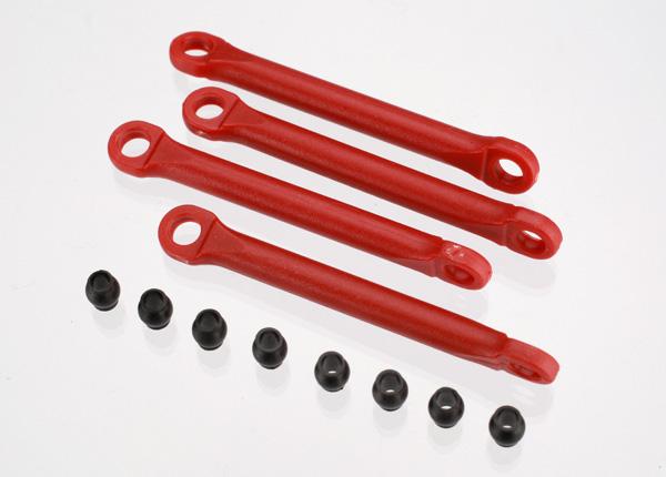 Traxxas 7018 Traxxas Push rod (molded composite) (red) (4)/ hollow balls (8)