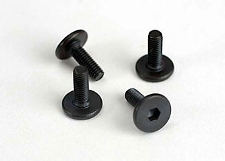 Traxxas 4859 Screws, 3x10mm flat-head machine (hex drive) (4)