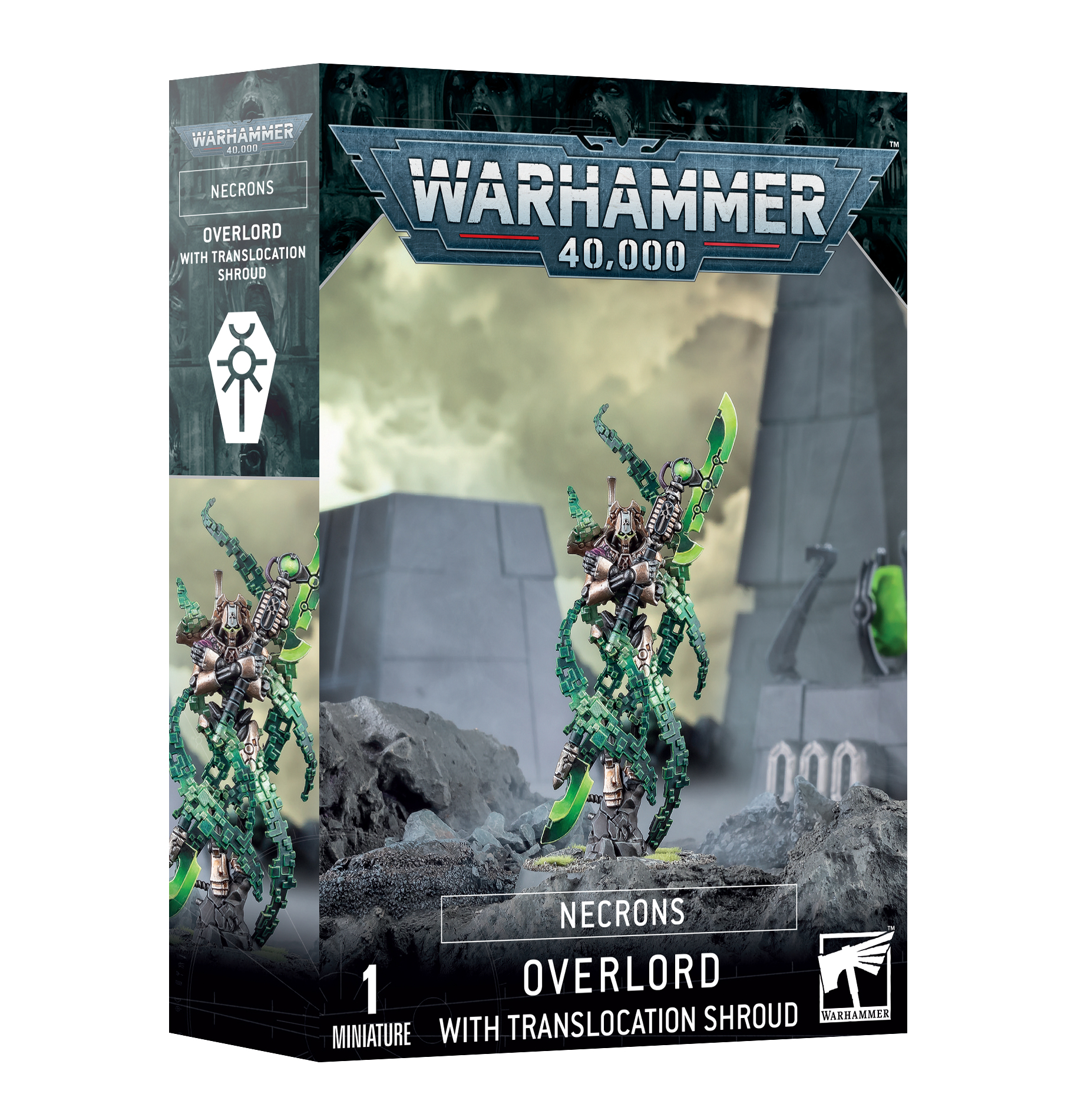 Warhammer 49-70 Necrons: Overlord With Translocation Shroud