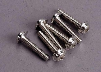 Traxxas 3187  Screws, 3x15mm washerhead machine (6)