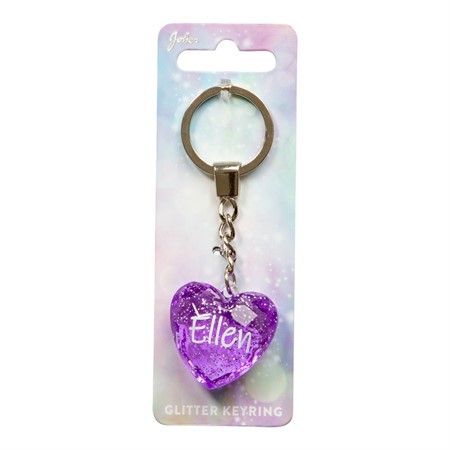 Glitter Heart Ellen Keychain
