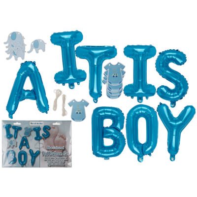 Blue colored Foil balloon set ''It is a boy''