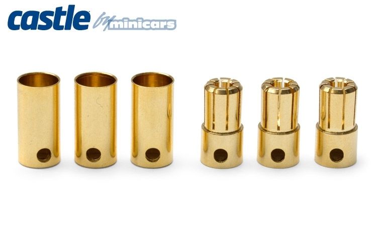 Castle CC BULLET 6.5MM Connectors 3pairs 200A