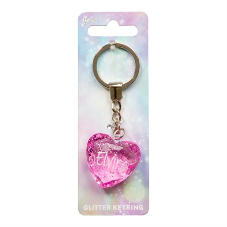Glitter Heart Emelie Keychain