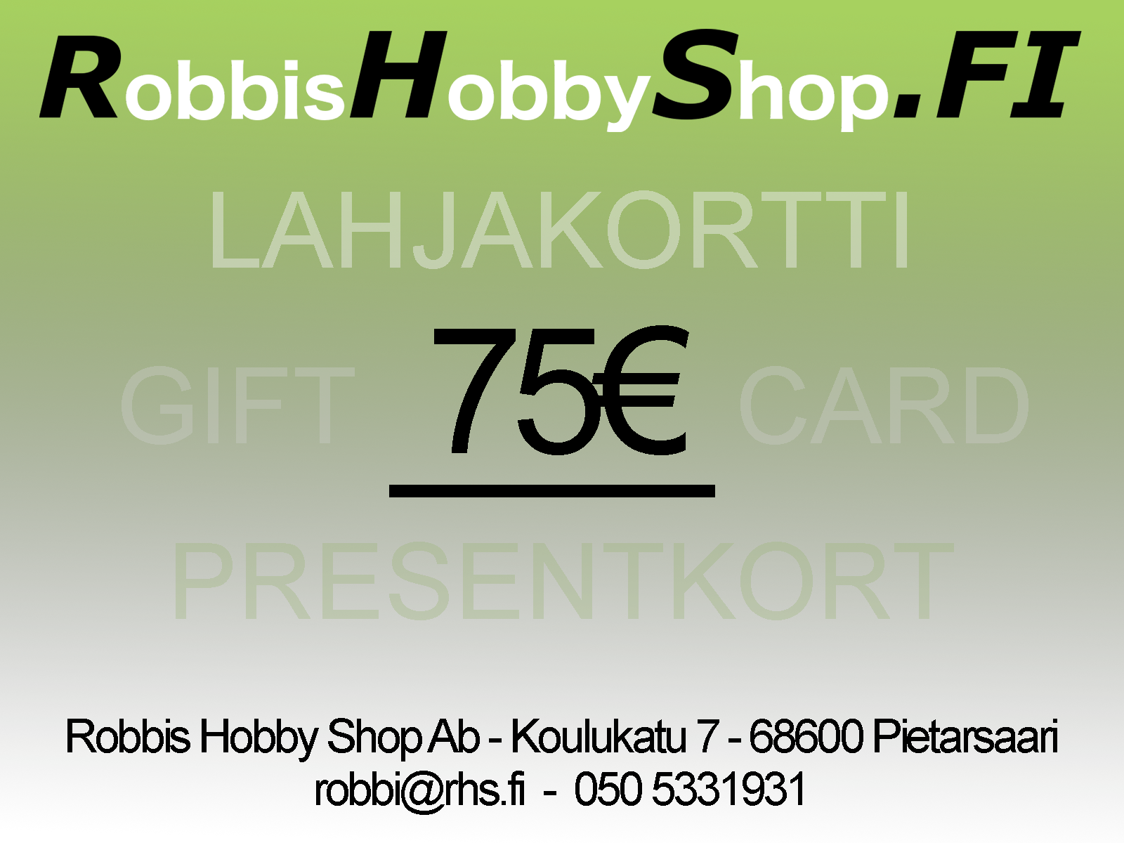 RHS Gift card 75 Euro