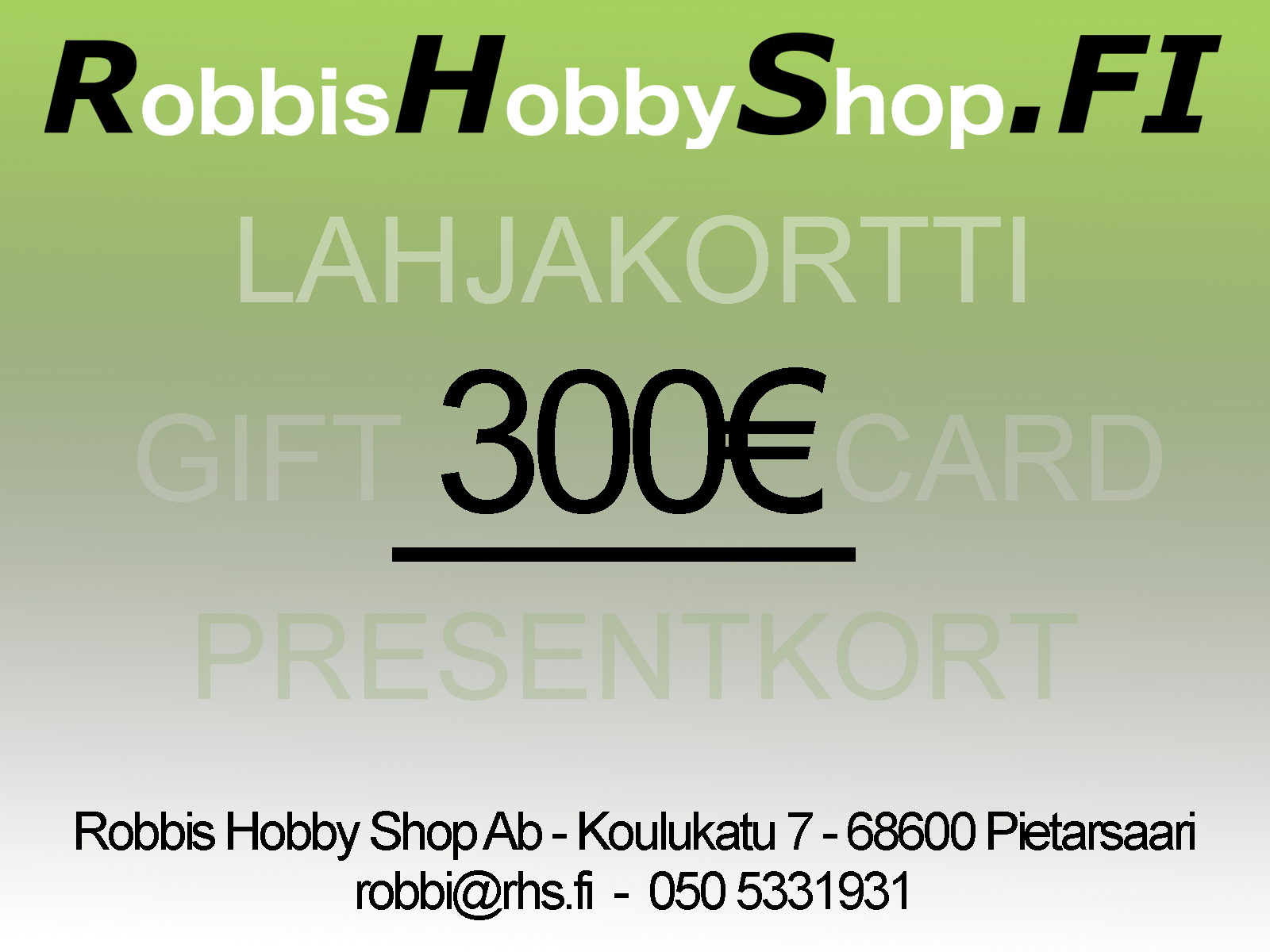 RHS Gift card 300 Euro