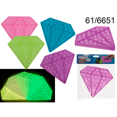 Fidget pop toy, diamant, glow in the dark
