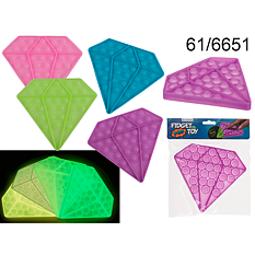 Fidget pop toy, diamond, glow in the dark
