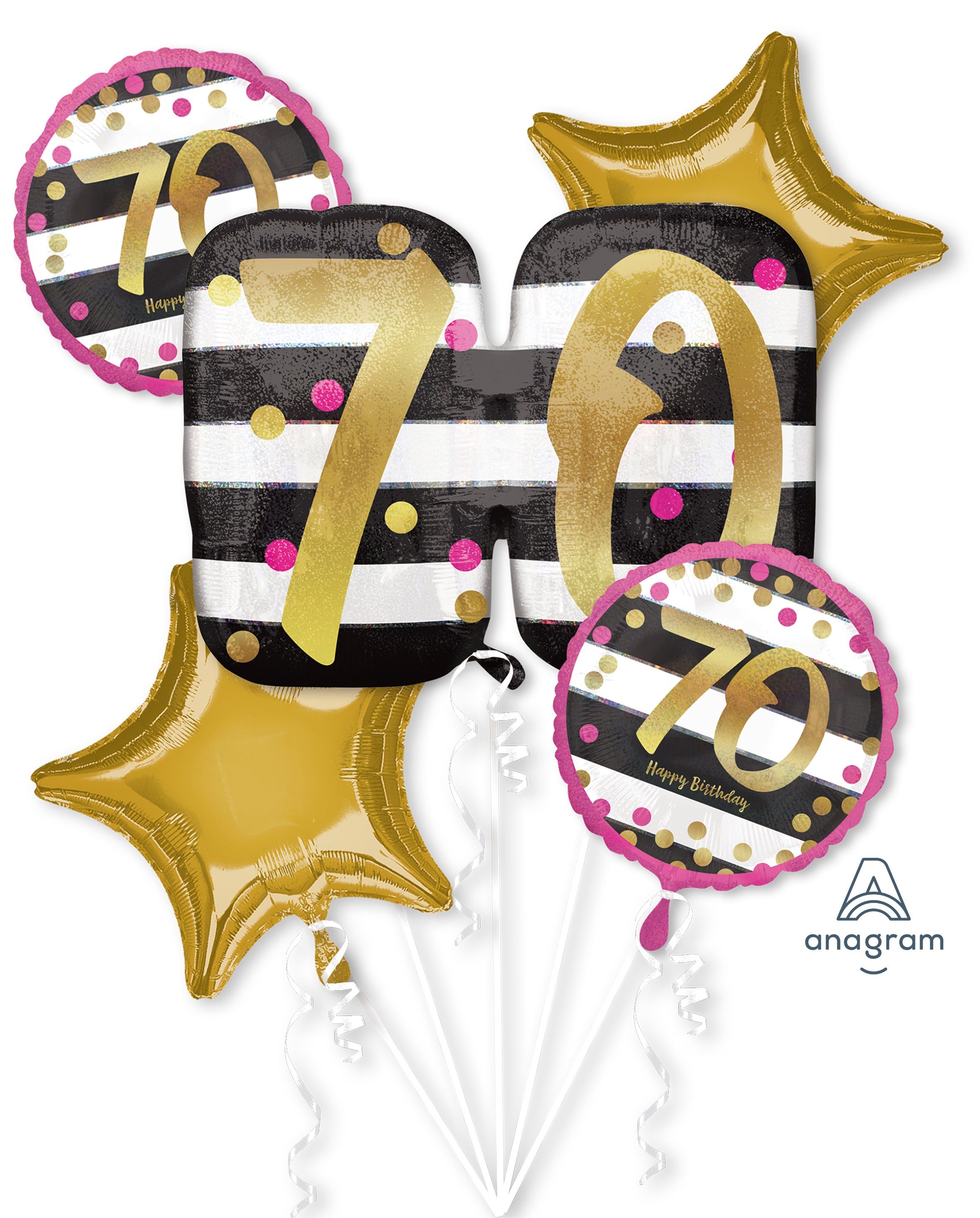 Foil birthdayballoon set 70 years