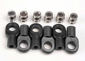 Traxxas 2742X Rod ends, short (6)/ hollow balls (6)
