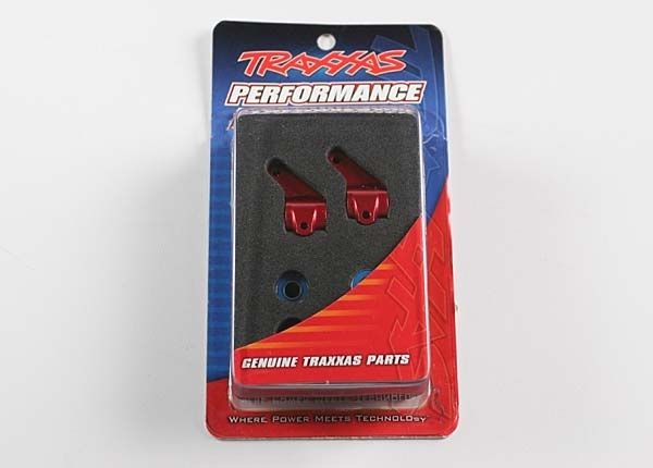 Traxxas 3636x Steering Blocks Aluminium Red (Pair) - 2
