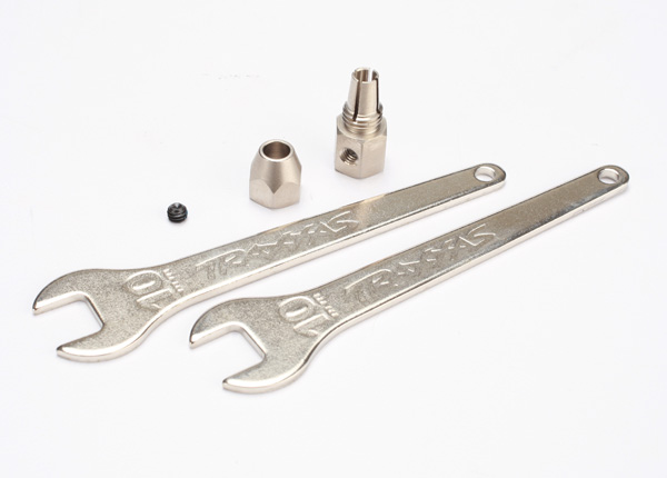 Traxxas 5761 Motor coupler, collet style/ GS 4x3 SS (with threadlock) (1)/ wrench, 10mm (2)