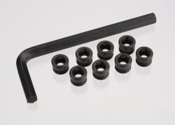 Traxxas Aluminum caps, pivot ball (threaded aluminum, hard-anodized with PTFE-coating) (8)/ hex wrench, 5mm 7033X