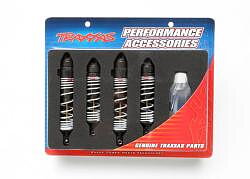 Traxxas 5862 Big Bore shocks (hard-anodized & PTFE-coated T6 aluminum) (assembled with TiN shafts and springs) (front & rear) (4) 5862