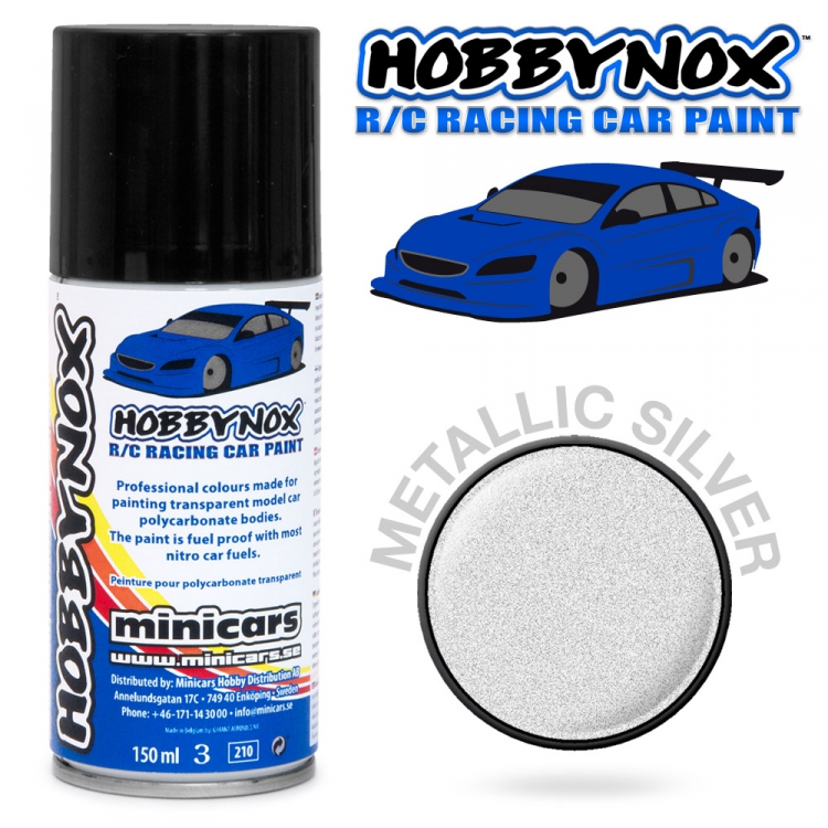Hobbynox HN1200 Metallic Silver Spray Paint 150 ml