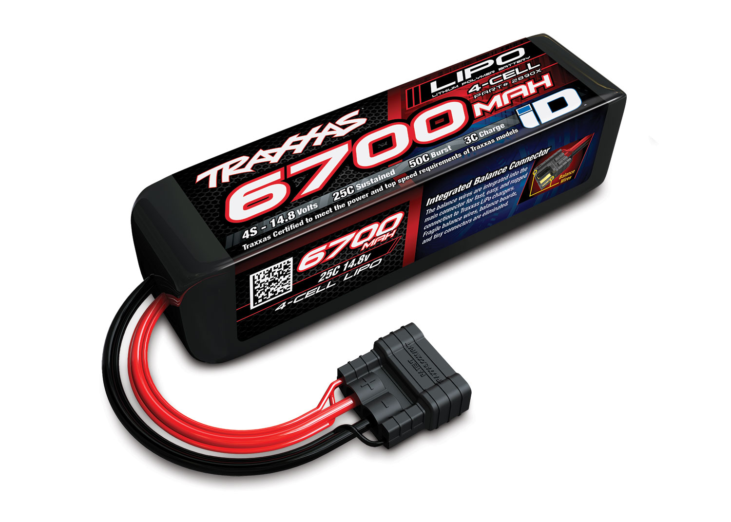 Traxxas 2890X LiPo 4S 14,8V 6700mAh 25C iD-connector