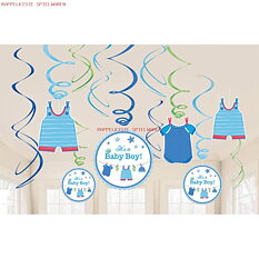 Amscan Swirl Decorations Baby Boy