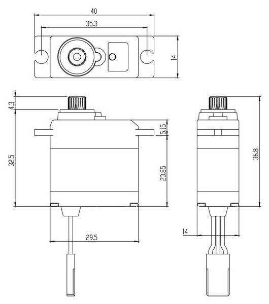 Savöx SW-0250MG - Water Proof Metal-Geared Mini Servo - 3