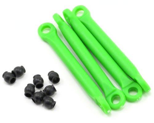 Traxxas 7018A Push rod (molded composite) (green) (4)/ hollow balls (8)