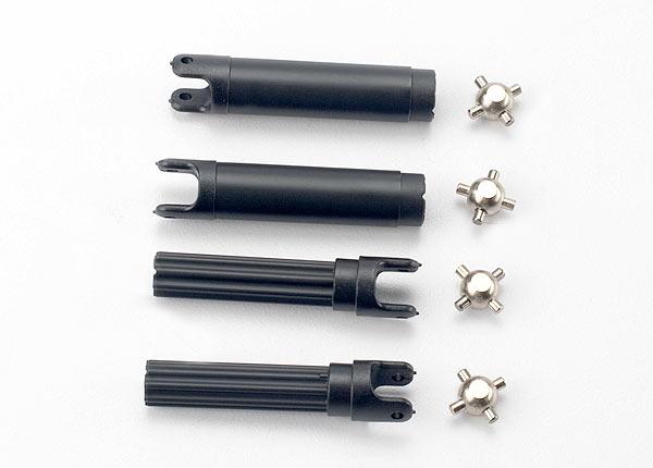 Traxxas 7150 Half shafts, left or right (internal splined half shaft (2)/external splined half shaft) (2))/ metal u-joints (4)