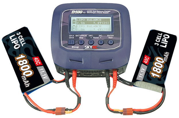 SkyRC D100 V2 Dual charger 2x100W 240VAC/12VDC - 9