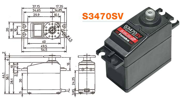 Futaba S3470SV HV/S.BUS/S.BUS2 servo 9.6kg 0.12s/7.4V - 2