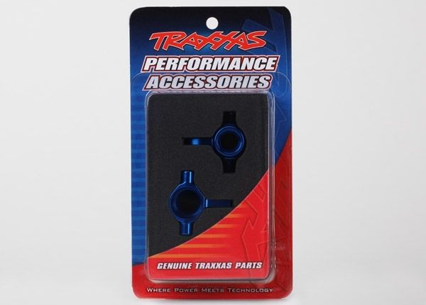 Traxxas 6439  steering blocks, left & right (blue-anodized)