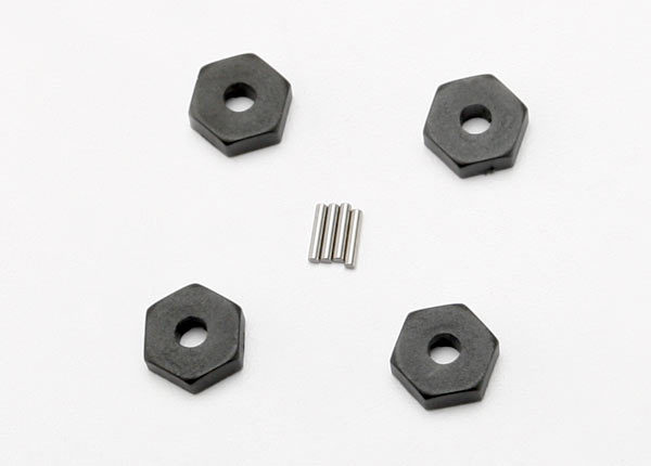 Traxxas 7154 Wheel hubs, hex (4)/ axle pins (1.5x8mm) (4)