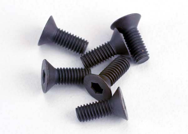 Traxxas 2550 Screws, 3x8mm countersunk machine (6) (hex drive)