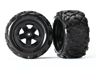 Traxxas 7672 Tires & wheels, assembled, glued (Teton 5-spoke wheels, Teton tires) (2)
