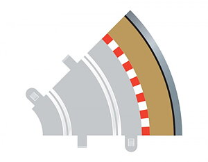 Scalextric C8240 Radius 1 Curve Outer Borders 45 degree x 4pcs