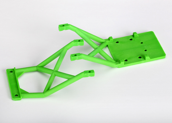 Traxxas 3623A Skid plates, front & rear (green)
