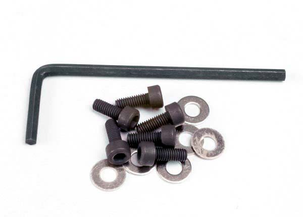 Traxxas 1552 Backplate screws (3x8mm cap-head machine) (6)/washers (6)/ wrench