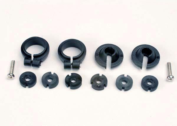 Traxxas 1965 Piston head set, (2 sets of 3 types)/ shock collars (2)/ spring retainers (2)