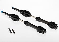 Traxxas 6851r Driveshafts, front, steel-spline constant-velocity 