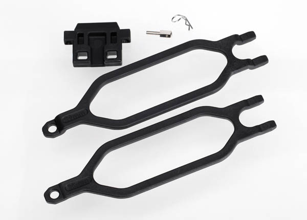 Traxxas 6727 Hold down, battery (2)/ hold down retainer/ battery post/ angled body clip