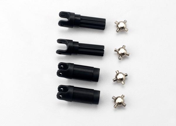 Traxxas 7050 Half shafts, left or right (internal splined half shaft (2)/external splined half shaft) (2))/ metal u-joints (4)