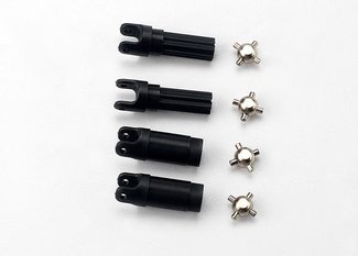 Traxxas 7050 Half shafts, left or right (internal splined half shaft (2)/external splined half shaft) (2))/ metal u-joints (4)