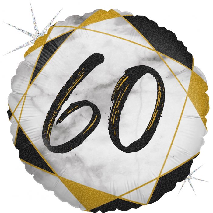 Folie ballong ''60'' Svart marmor