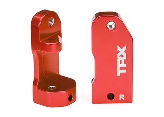 Traxxas 3632x Caster blocks, 30-degree, red-anodized 6061-T6 aluminum (left & right)/ suspension screw pin (2)