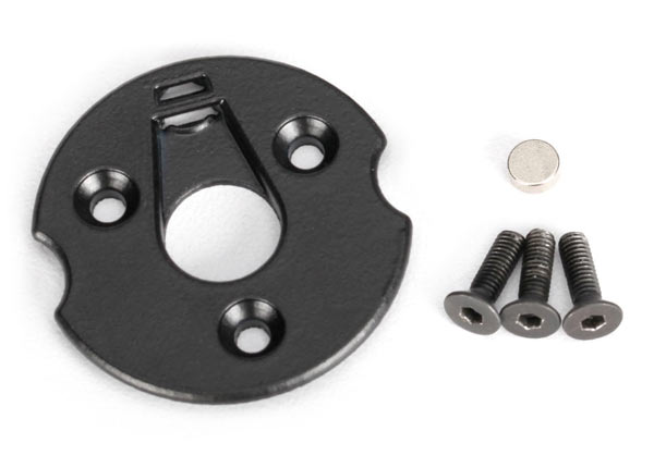 Traxxas 6538 Telemetry trigger magnet holders, spur gear/ magnet, 5x2mm (1)/ 3x8mm CCS (3)/ 3x10mm CCS (3)