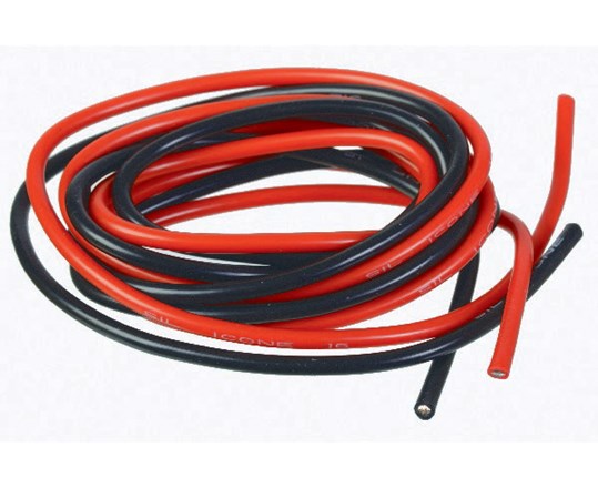 Siliconcable 2,9mm Red/black 1m