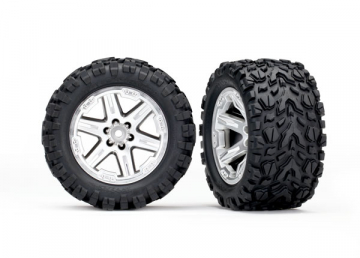 Traxxas 6773R Tires & Wheels Talon Extreme/RXT Satin Chrome 2.8" 4WD TSM