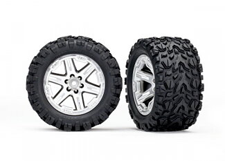 Traxxas 6773R Tires & Wheels Talon Extreme/RXT Satin Chrome 2.8" 4WD TSM
