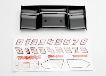Traxxas 5446 Wing, Revo (black)/ decal sheet