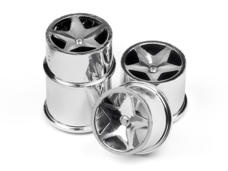 HPI 114279 Q32 SUPER STAR WHEEL SET (CHROME/4PCS)