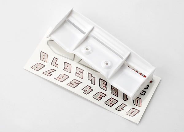 Traxxas 7123 Wing, 1/16 E-Revo (white)/ decal sheet