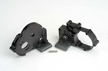 Traxxas 3691 Gearbox halves (L&R) (black) w/ idler gear shaft