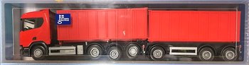 Emek Scania CR  Containertruck with trailer 68cm Red